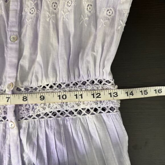 Love Shack Fancy Dress Womens Beth Midi Tie Dye Lace Vacation Resort Boho - Picture 11 of 14